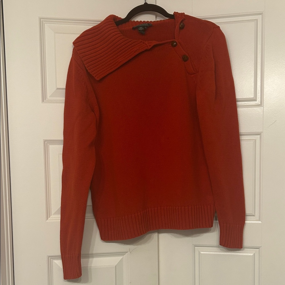 Polo by Ralph Lauren Burnt Orange/Red Cowl Neck Sweater. Fits more like a large